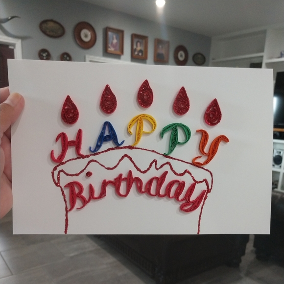 Homemade Quilled Birthday Card - Picture 2 of 5